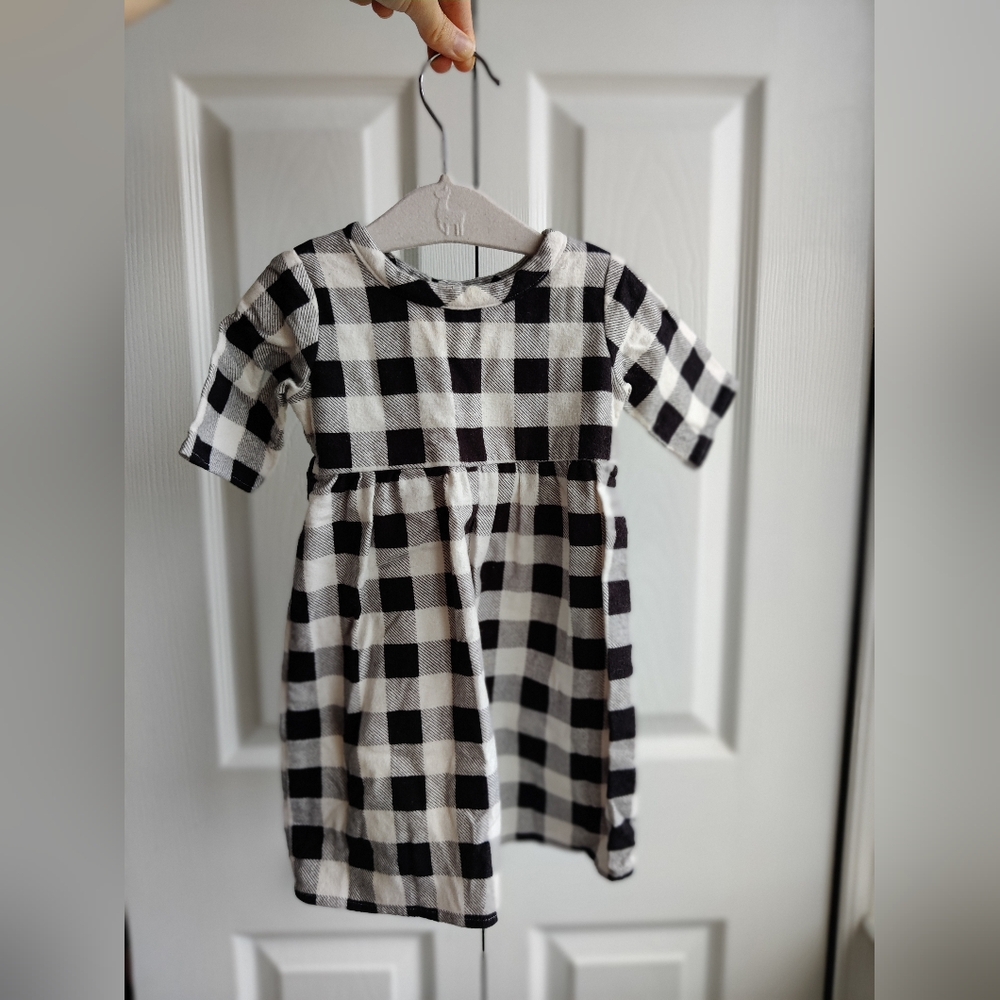 Handmade buffalo print girls dress